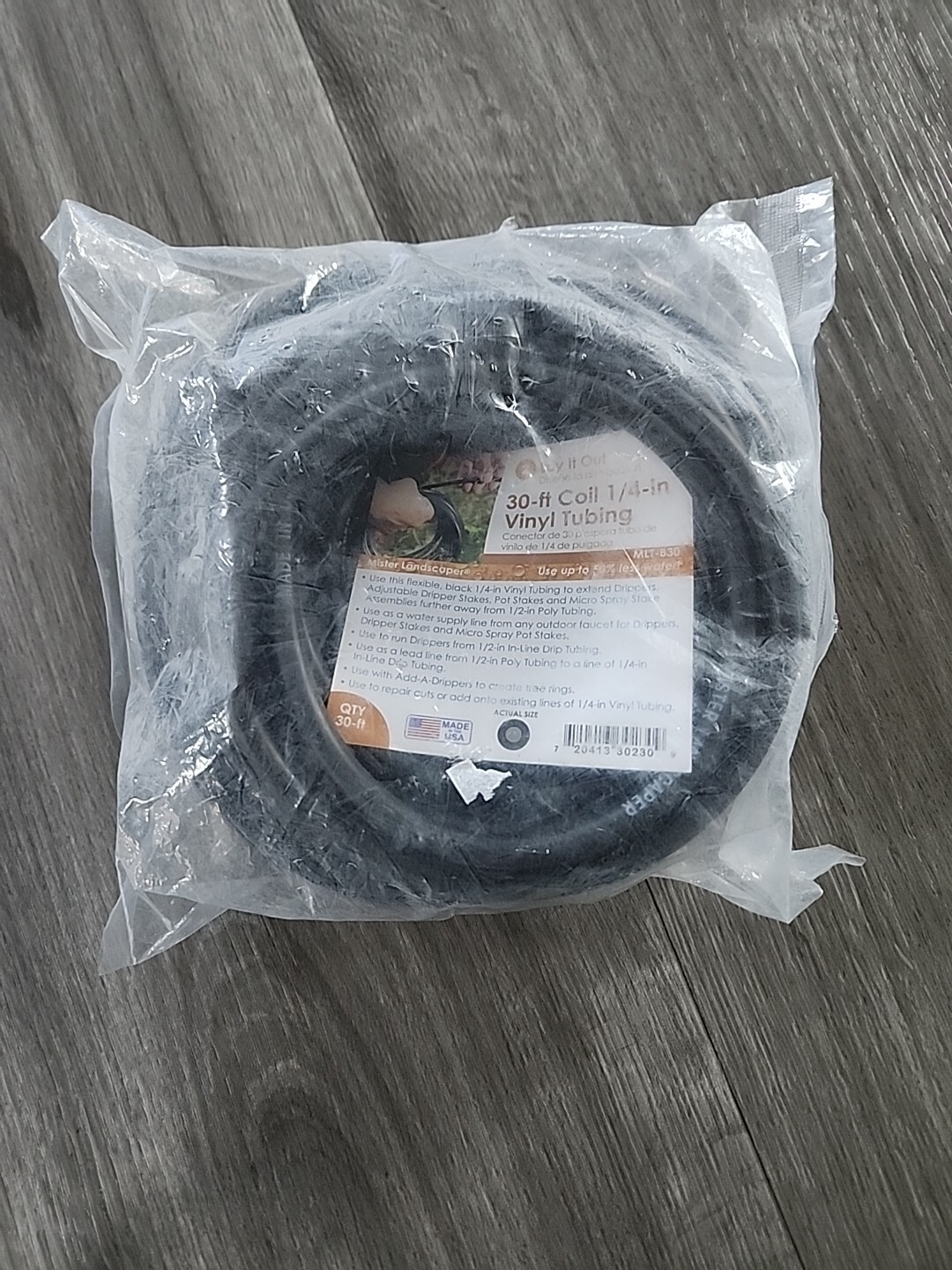 Mister Landscaper - 30 ft Coil 1/4 in Black Vinyl Tubing / Irrigation NEW