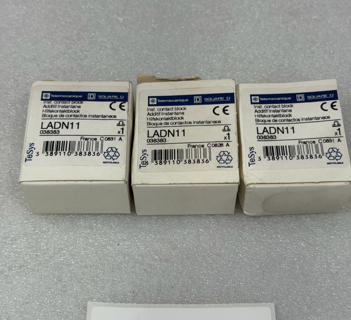 LOT OF 3 Telemecanique LADN11  auxiliary contact block