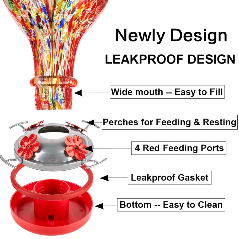 WOSIBO Hummingbird Feeder Bottom (2) Silver