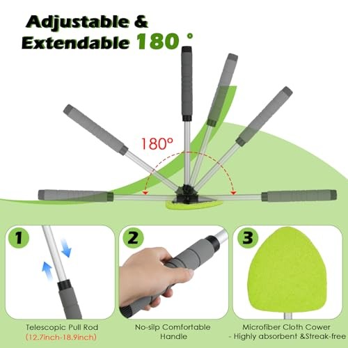 7PCS Windshield Cleaner Tool, Car Windshield Cleaner Tool+Side Mirror Squeegee