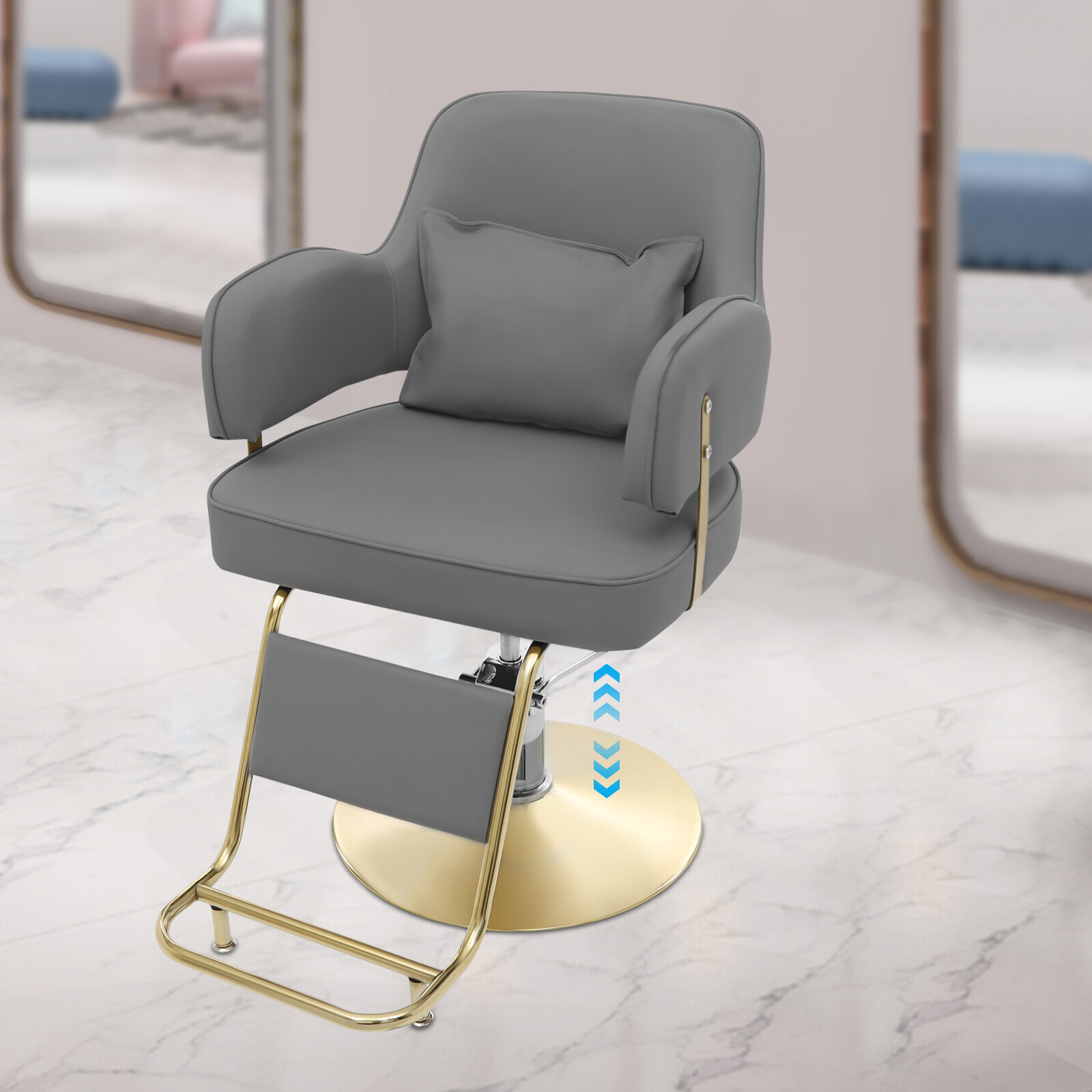 Rotatable Hairdressing Chair Height Adjustable Barber Chair w/ Foot Pedal US