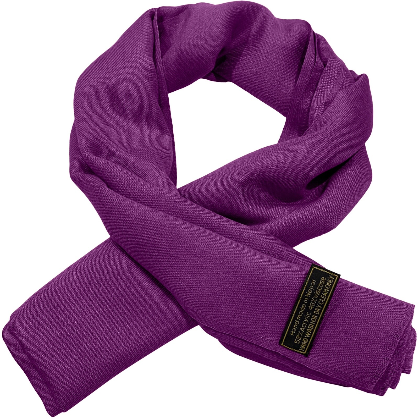 Purple Solid Color Nepalese Fringe Shawl Scarf Stole Pashmina CJ Apparel **NEW**