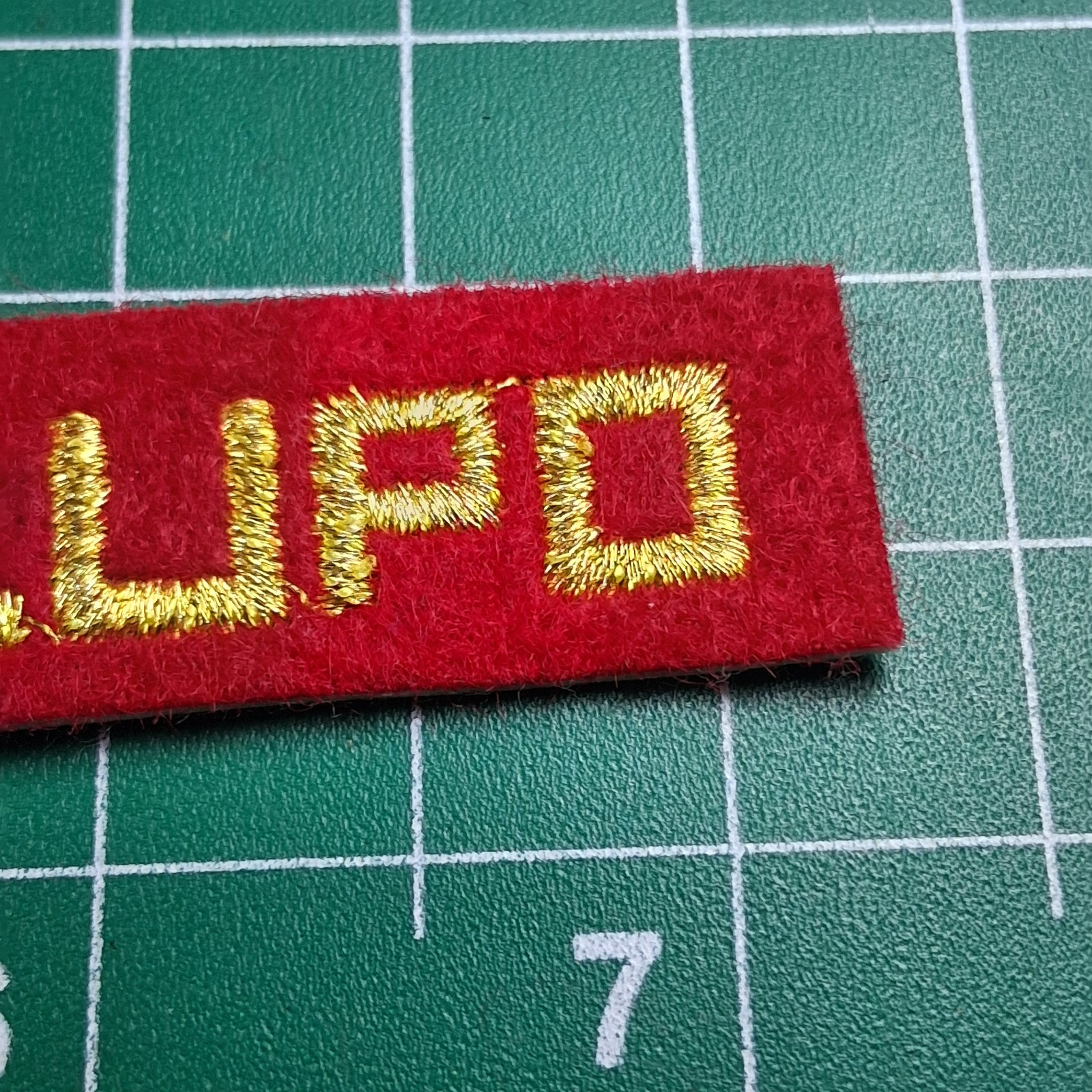 Red & Gold Embroidered Lupo Rectangle Patch