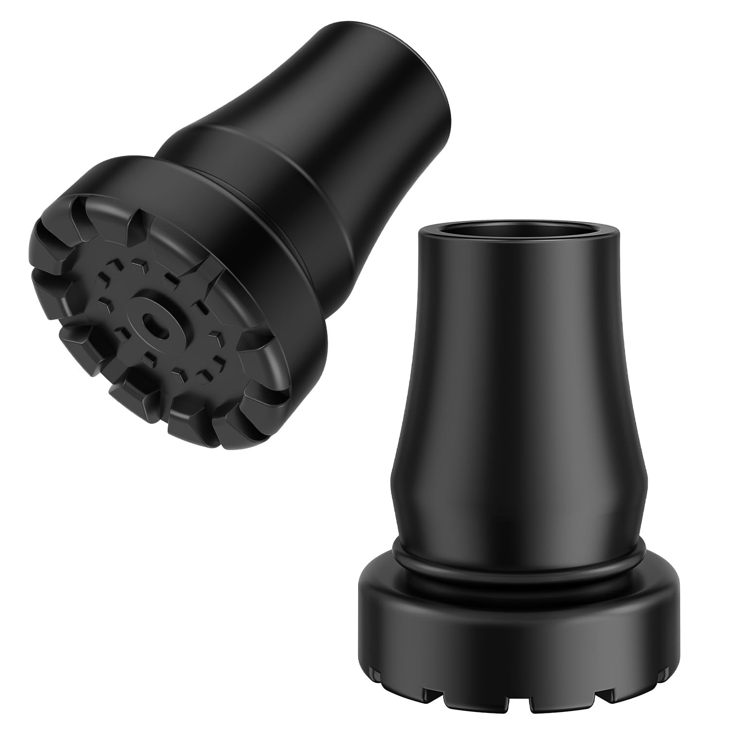 2 PCS 5/8 Inch Black Heavy Duty Rubber Replacement Cane Tips Walking Stick Cap