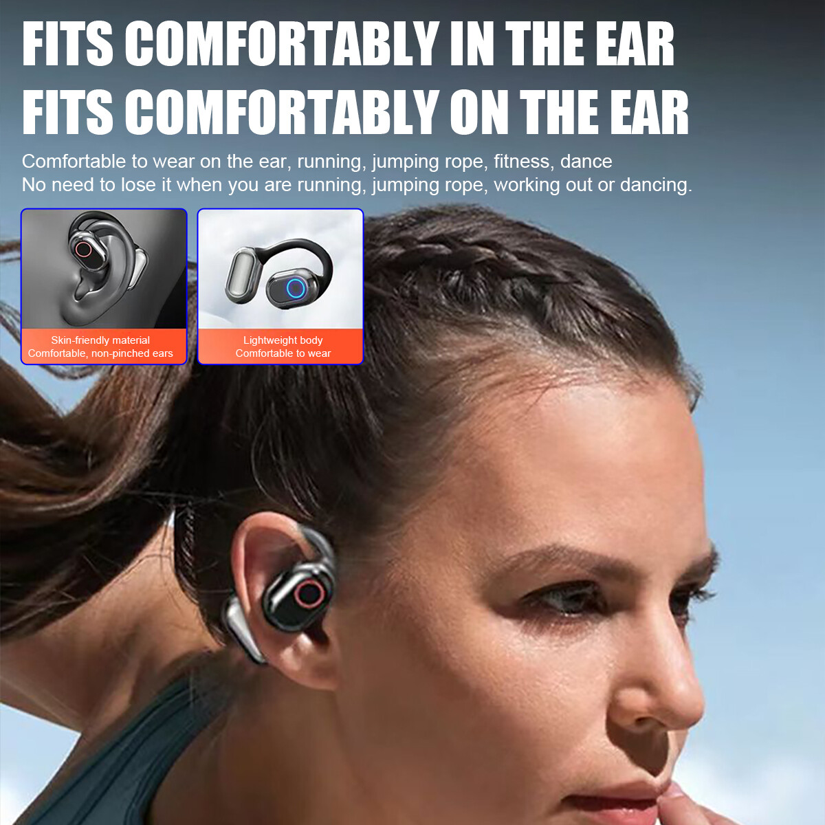 Wireless True Bone Conduction Headphones Wireless Headset Earbuds Bluetooth V5.3