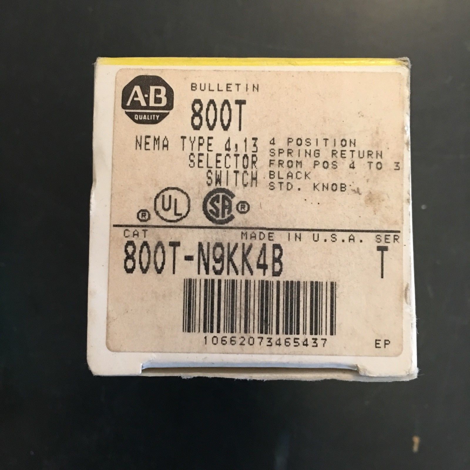 800T-N9KK4B Allen Bradley Selector Switch NIB