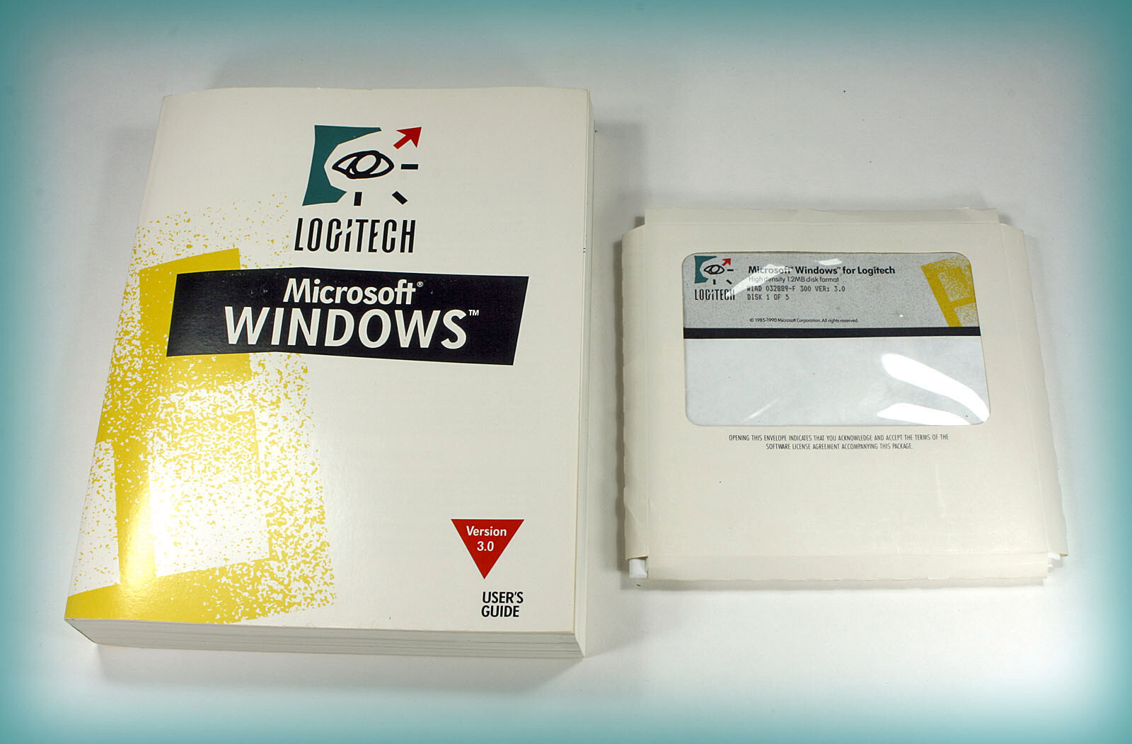 NEW — Windows 3.0 with Full Manual, Five 1.2MB 5.25" Diskettes Factory Sealed