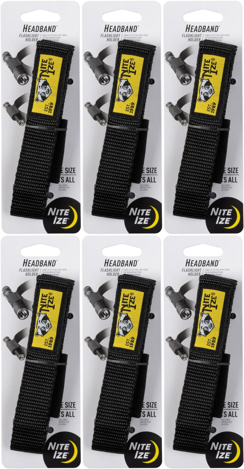Nite Ize Headband Flashlight Holder - Black (6-Pack)