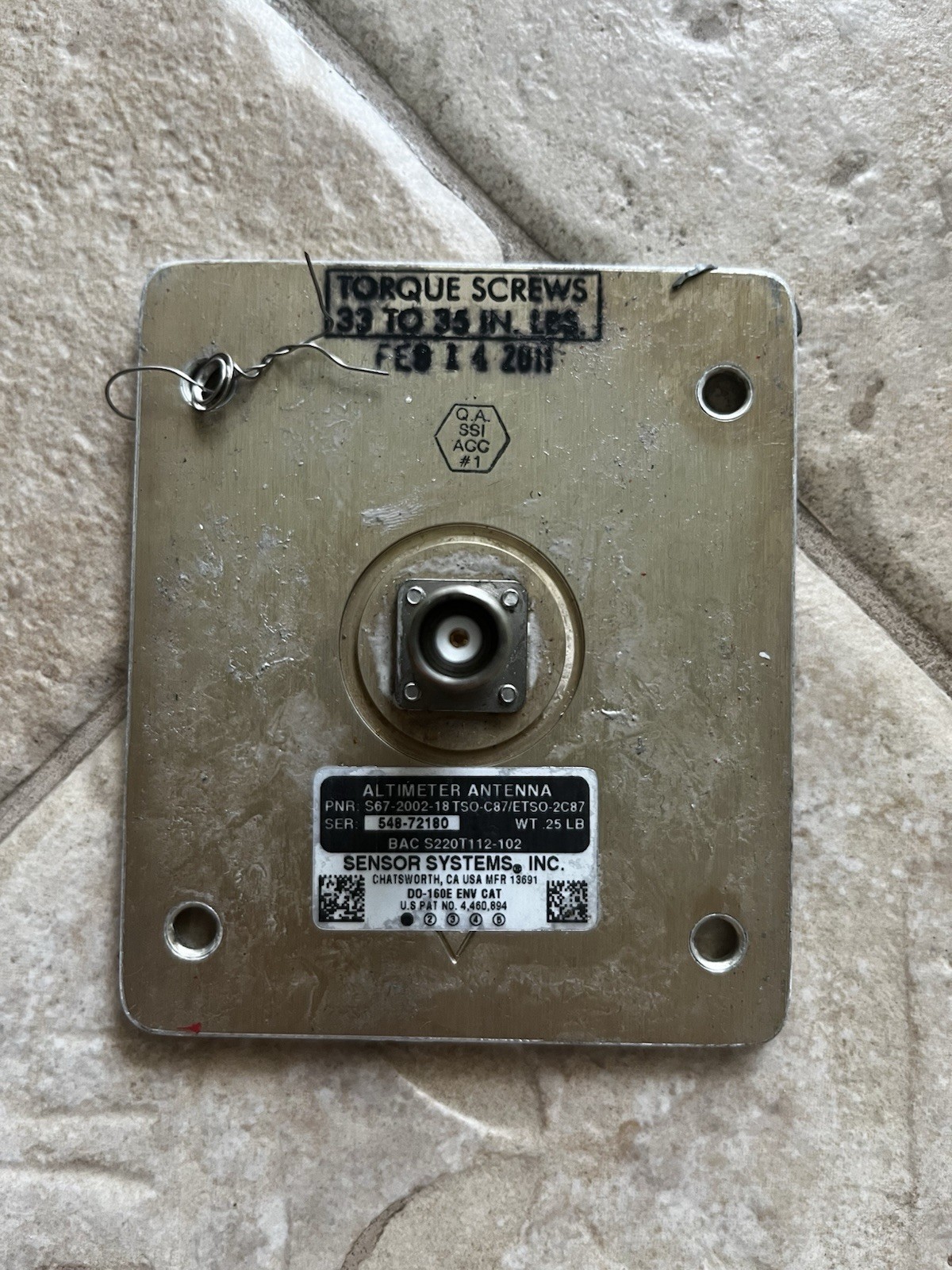 Sensor Systems Aircraft Altimeter Antenna S67-2002-18