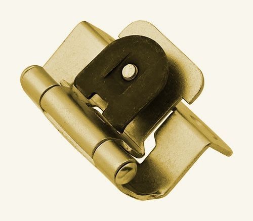 (12 Pack) Single 3/8" Overlay Single Demountable Hinge - Brass Plated Semi-Wrap