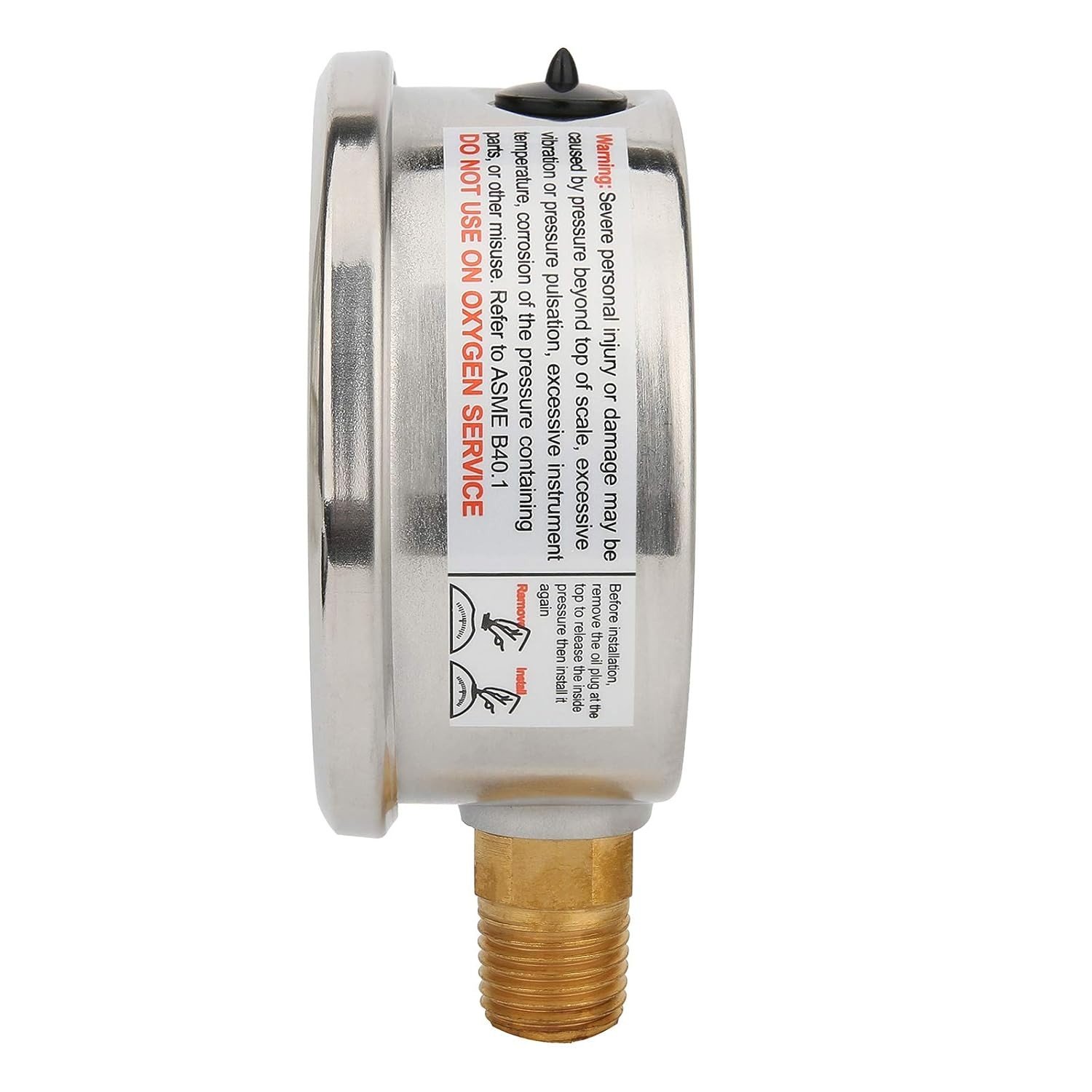 Oil Filled Hydraulic Pressure Gauge 5000 PSI 0-5000 Pa 1/2 NPT Baffled