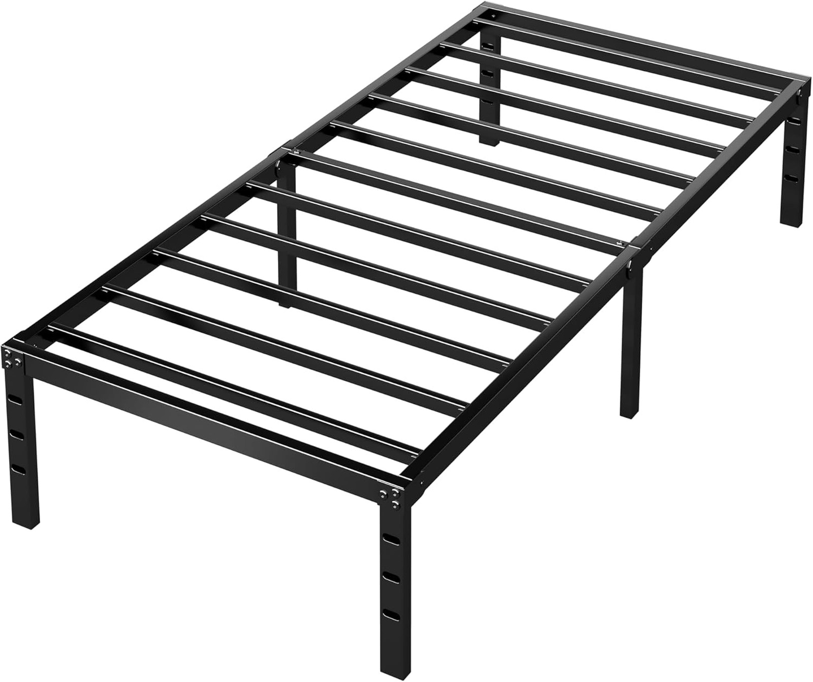 Metal Platform Bed Frame Twin Size 16 Inch Tall No Box Spring Support Slats