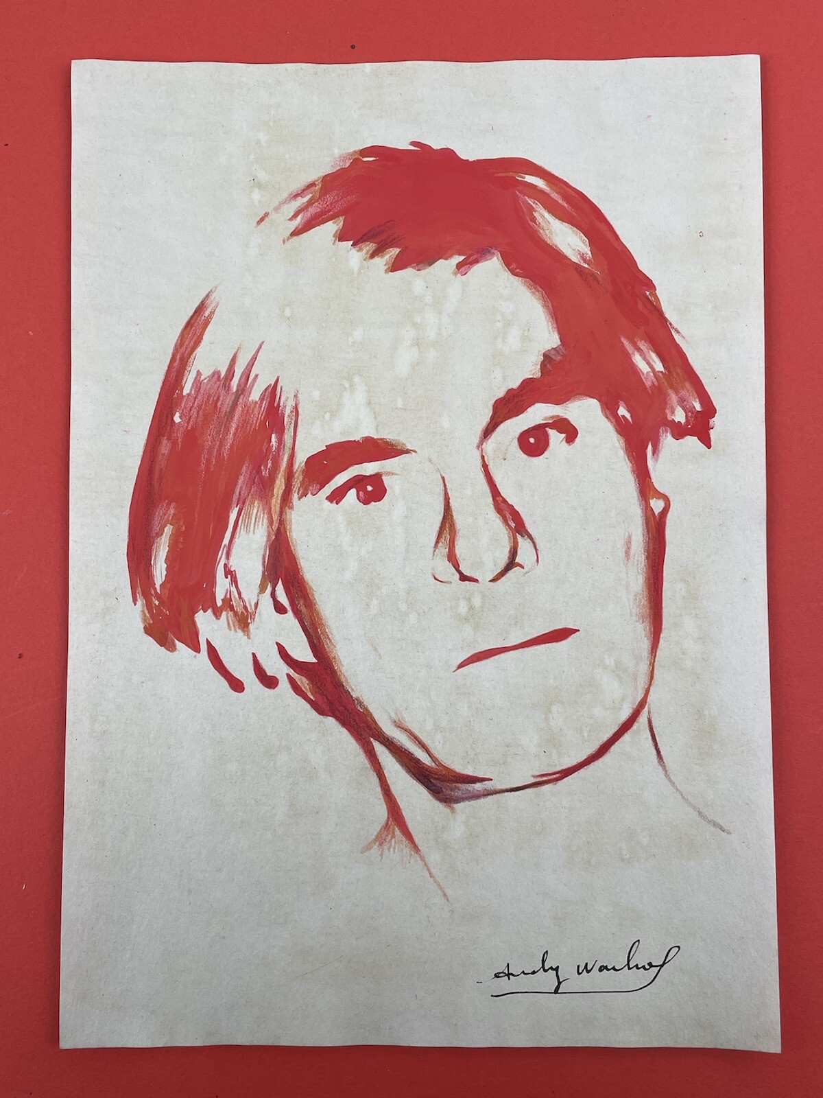 Andy warhol Drawing on paper (Handmade) signed and stamped