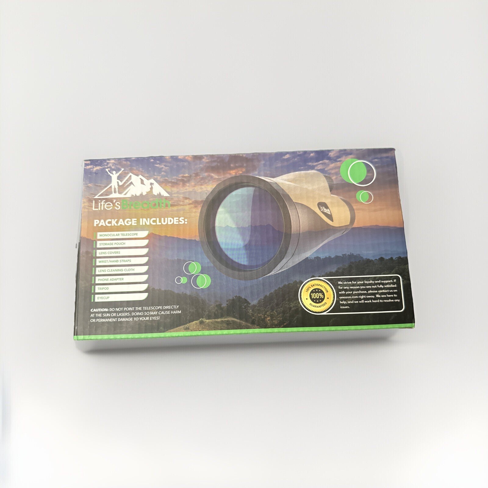12×60 Monocular Telescope with Case Life’s Breadth Gray Color