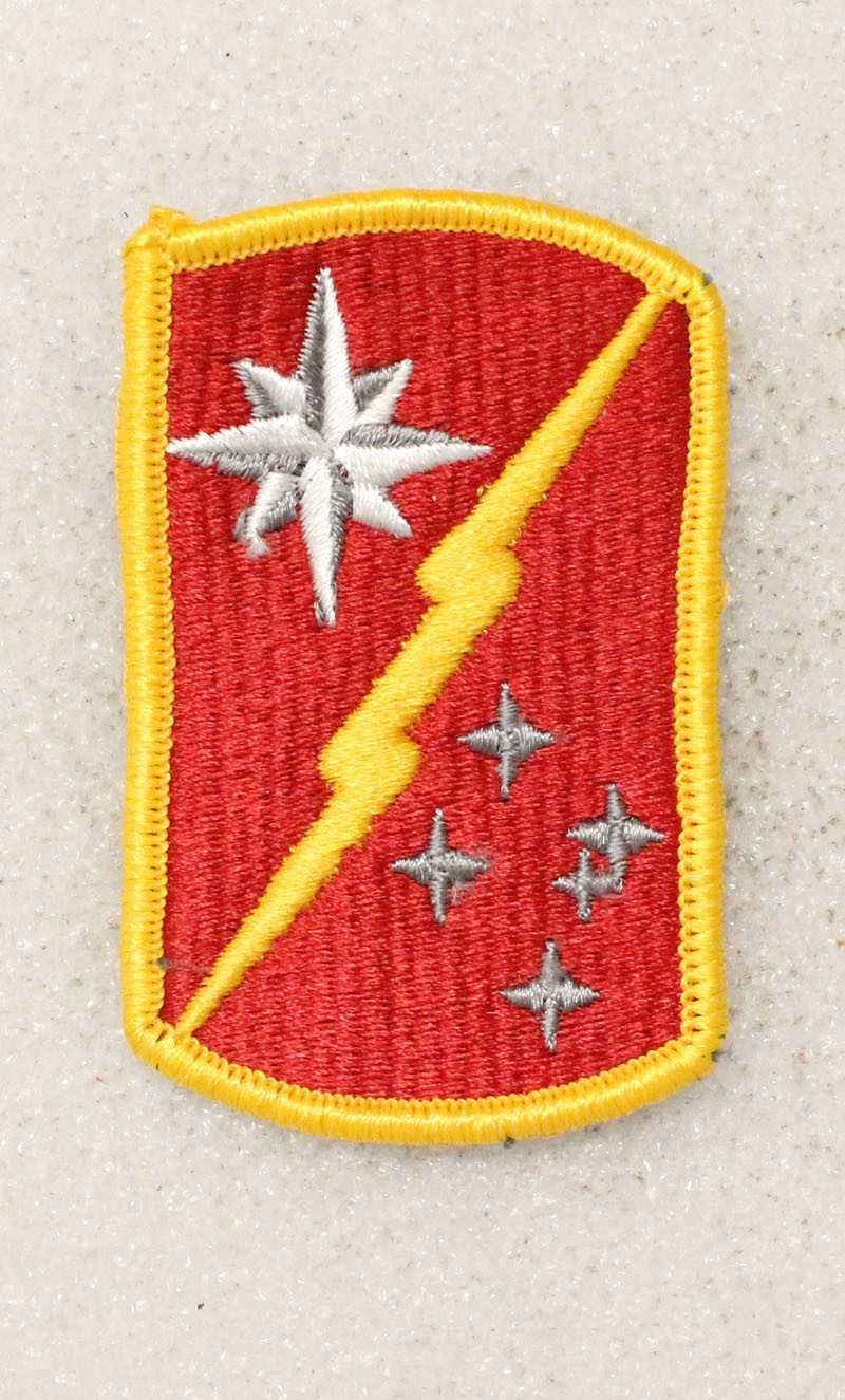 Army patch 5477 - 45th Sustainment Brigade w/merrowed edge