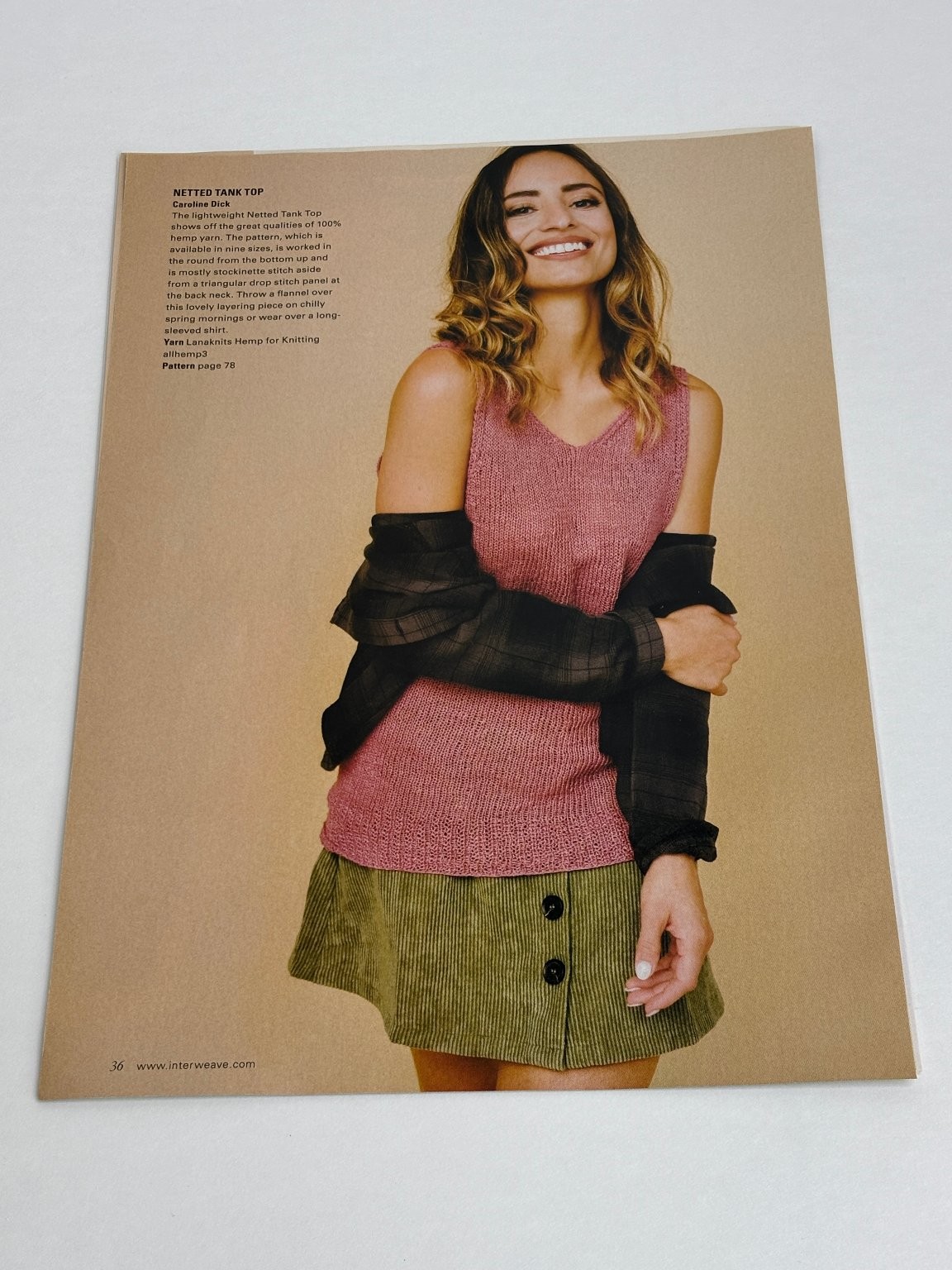 Interweave knitscene Netted Tank Top Knitting Pattern Spring Magazine Pages