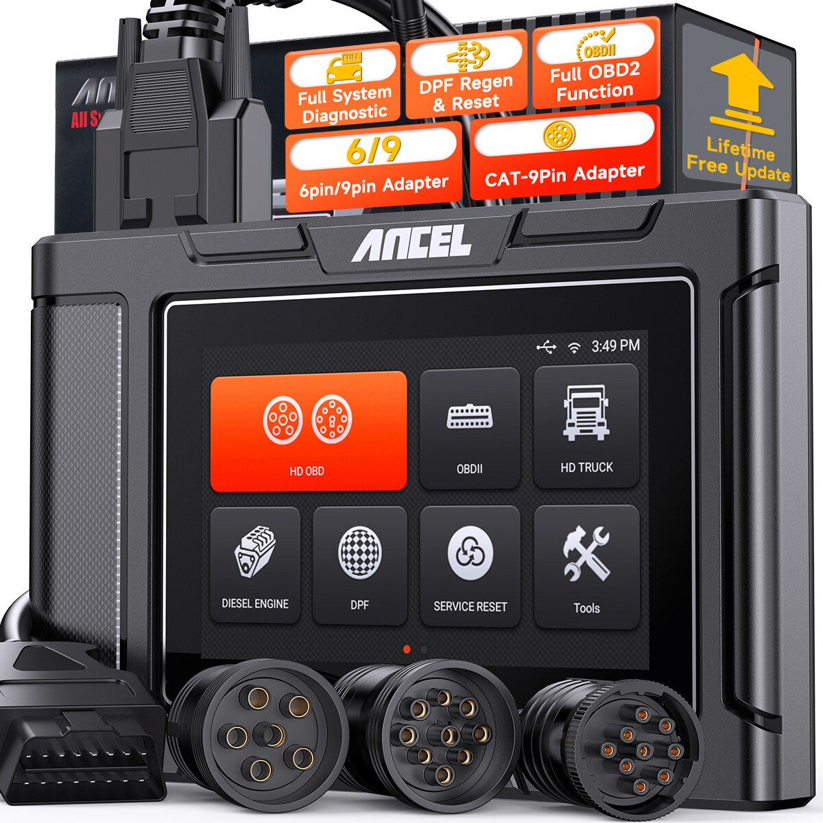ANCEL HD3400 Pro Diesel Heavy Duty Truck Scanner All System Diagnostic DPF Regen