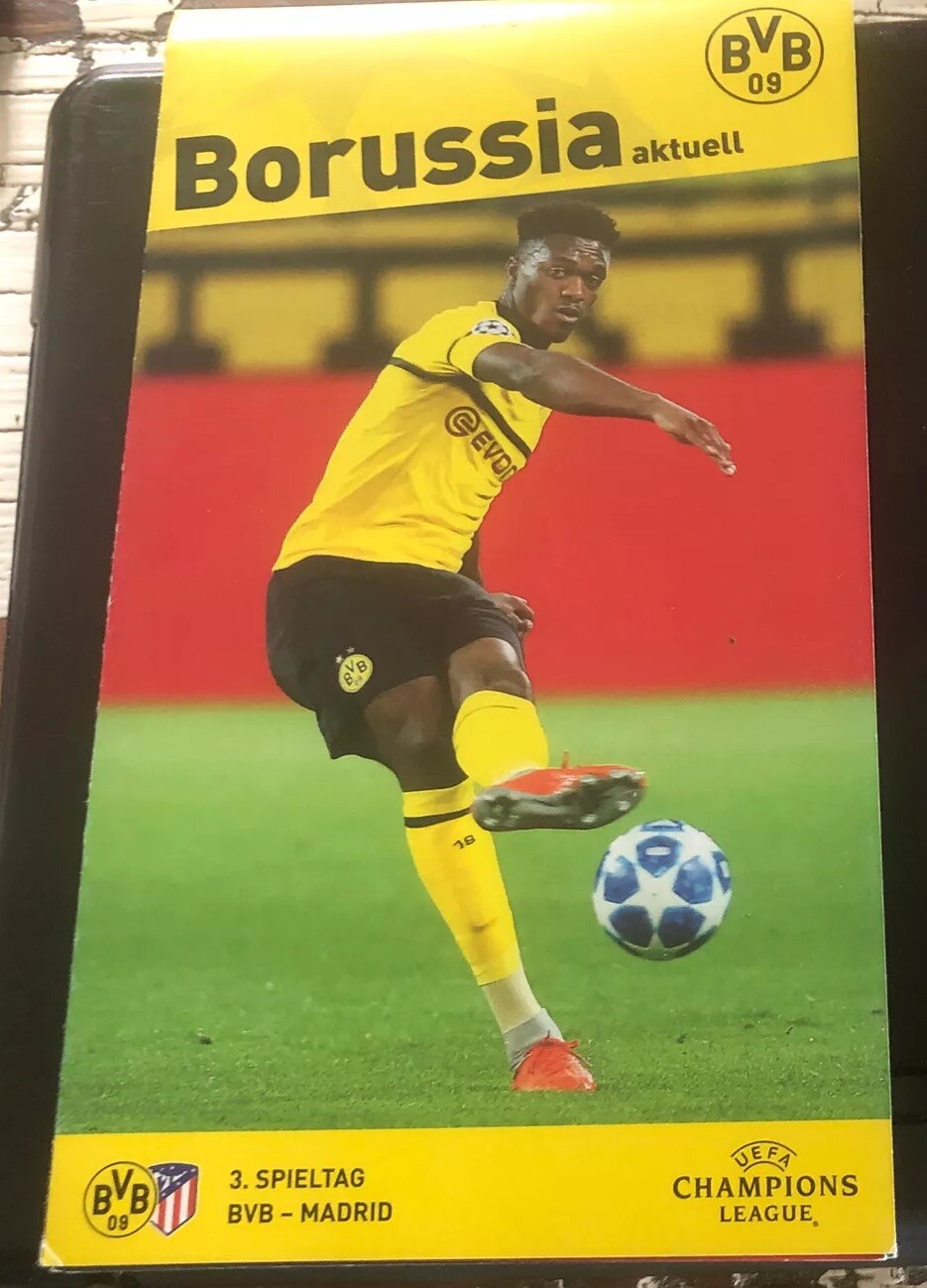 Dortmund v Atletico Champions League Match Program Pulisic - Jadon Sancho READ!