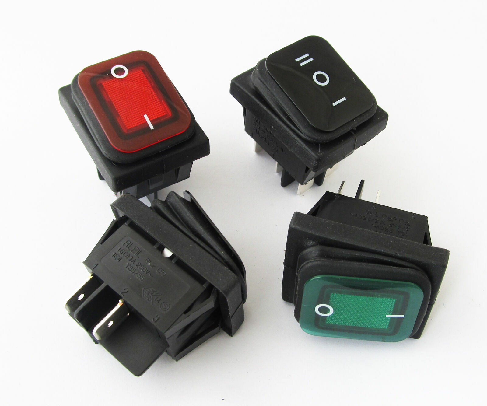 1x 16/10A 125/250VAC RLEIL RL2 (P) Waterproof IP65 ON/OFF Boat Car Rocker Switch