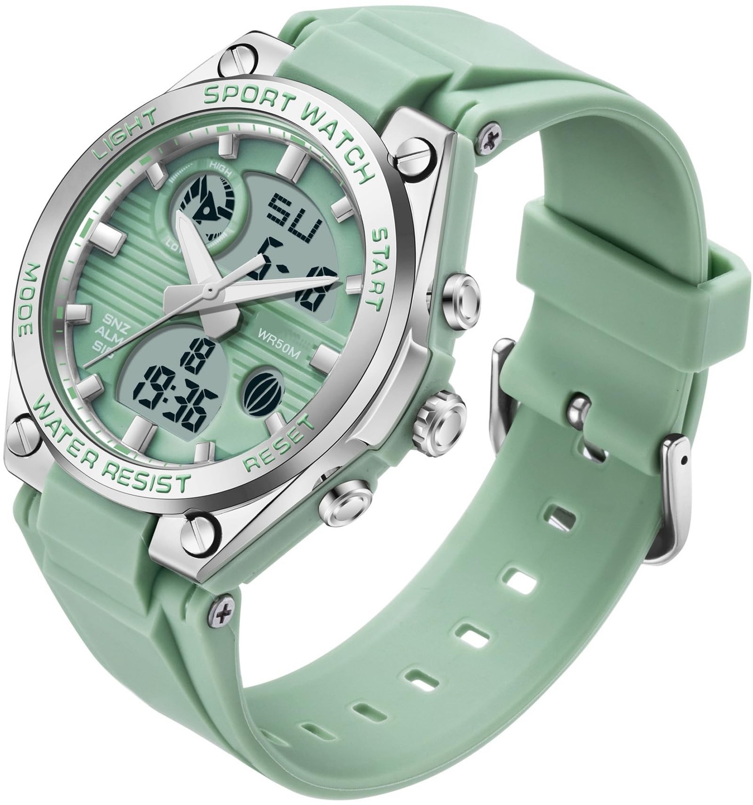 findtime Pink Watches for Women Digital 5Bar Waterproof Sports LED Backlight ...