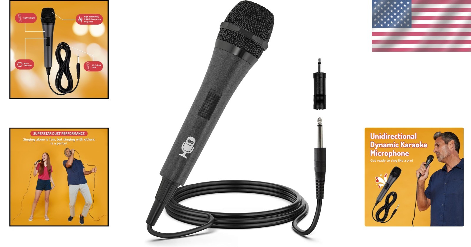Dynamic Black Wired Microphone - Perfect for Karaoke, Events, & Public Speaking