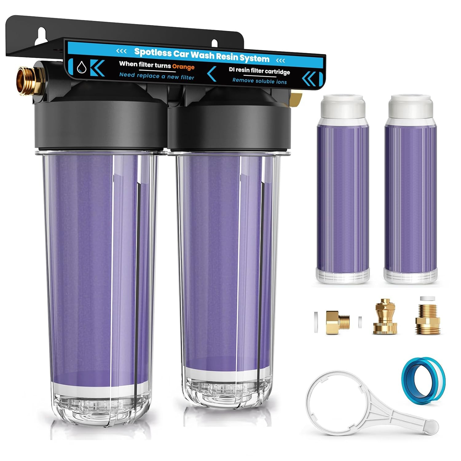 Spotless & Deionized Water System for Car Wash, Deionized Water Filter with Resi
