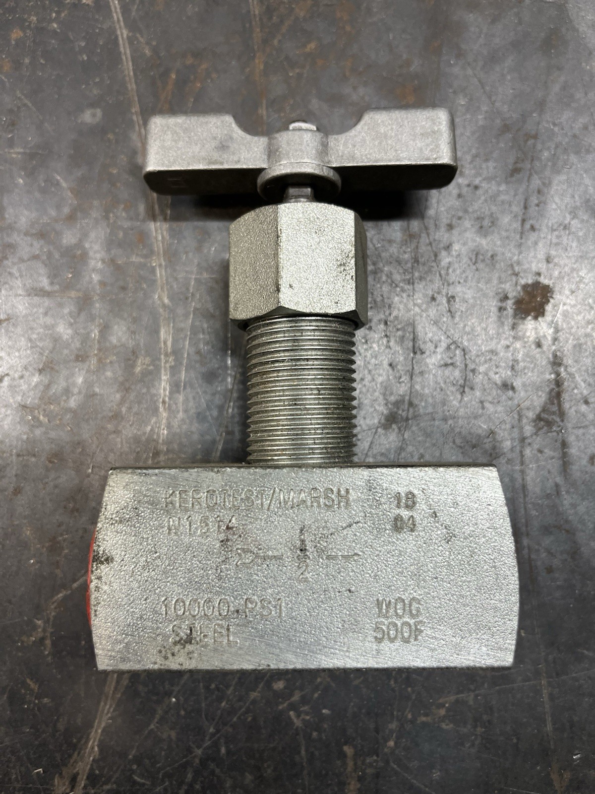 Kerotest Marsh N1514 1/2” NPT Needle Valve 10,000 PSI 500 Def Fahrenheit Steel