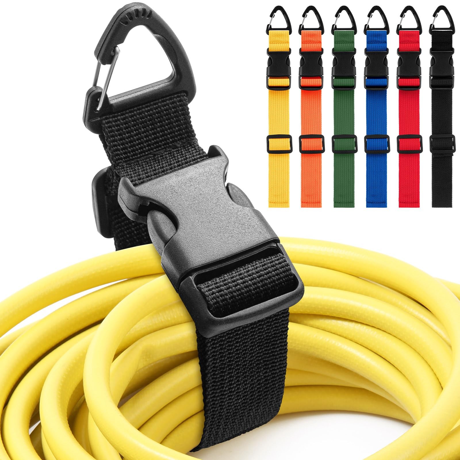 Wowangce 6 Pack 17 Inch Adjustable Extension Cord Holder Organizer with Trian...