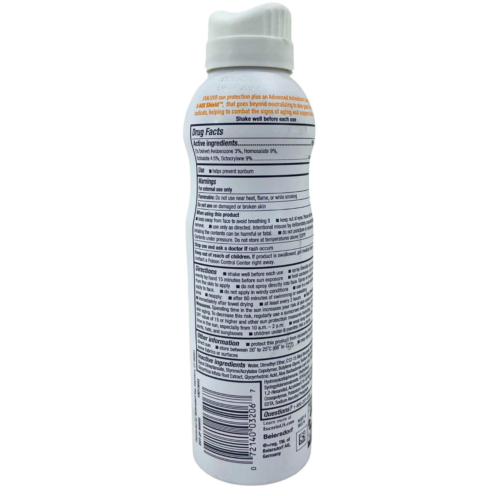 Eucerin Advanced Hydration SPF 50 6 oz 7 Pack New Exp 07/2027