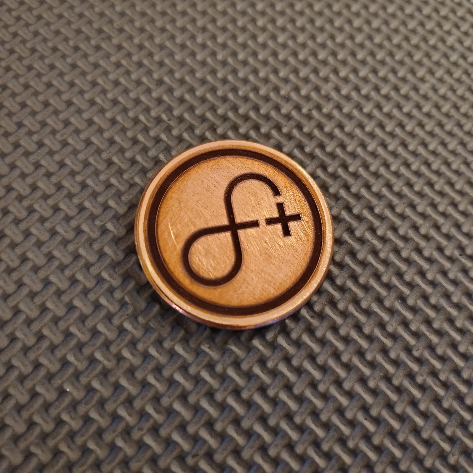 Custom Copper Engraved Infinite Positivity Worry Coin Golf Ball Marker 1.5"