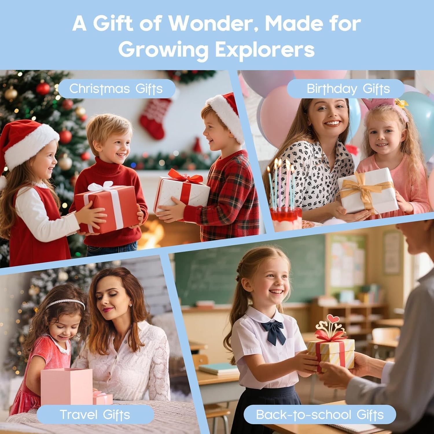 Kids 2-in-1 Digital Microscope & Video Camera - 1000X Portable STEM Gift