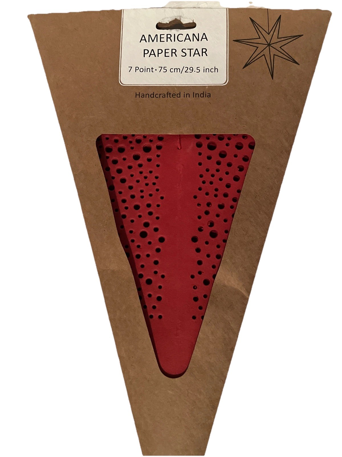 Americana Paper Star 7 Point Indoor Outdoor decor with without LED July 4 Christ