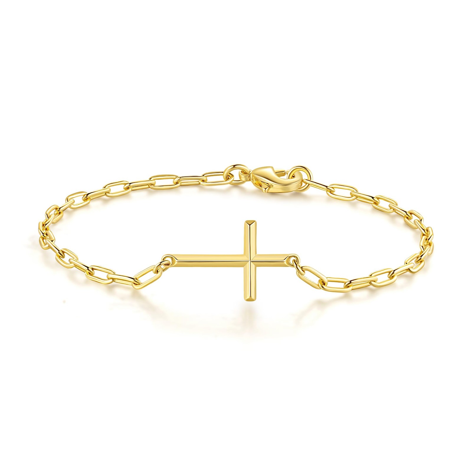 Gold Bracelets for Women 14K Gold Bracelets for Women Cross Bracelet for Wome...