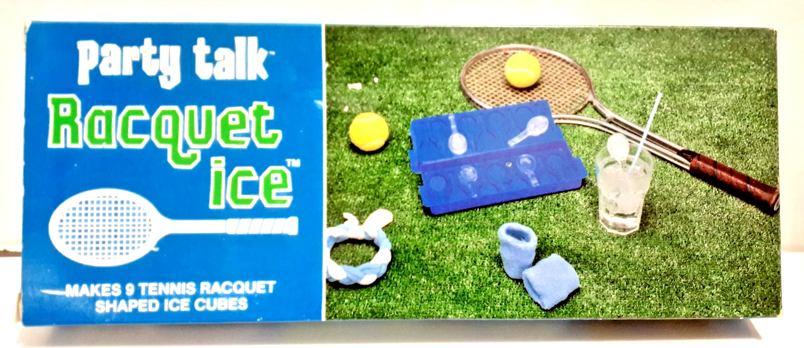 Party Talk ~ Racquet Ice Tennis Racket Shaped Ice Cube Trays Vintage In Box~ USA