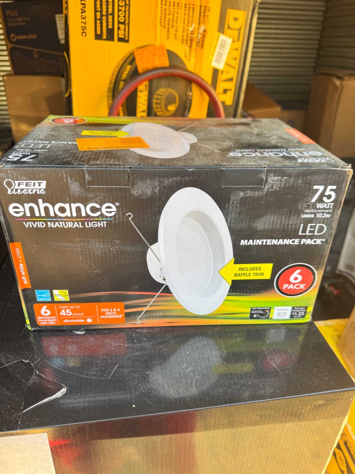 6 Pack 5/6 In. 1290 Lumens Selectable CCT Dimmable Integrated LED Light Trim Kit
