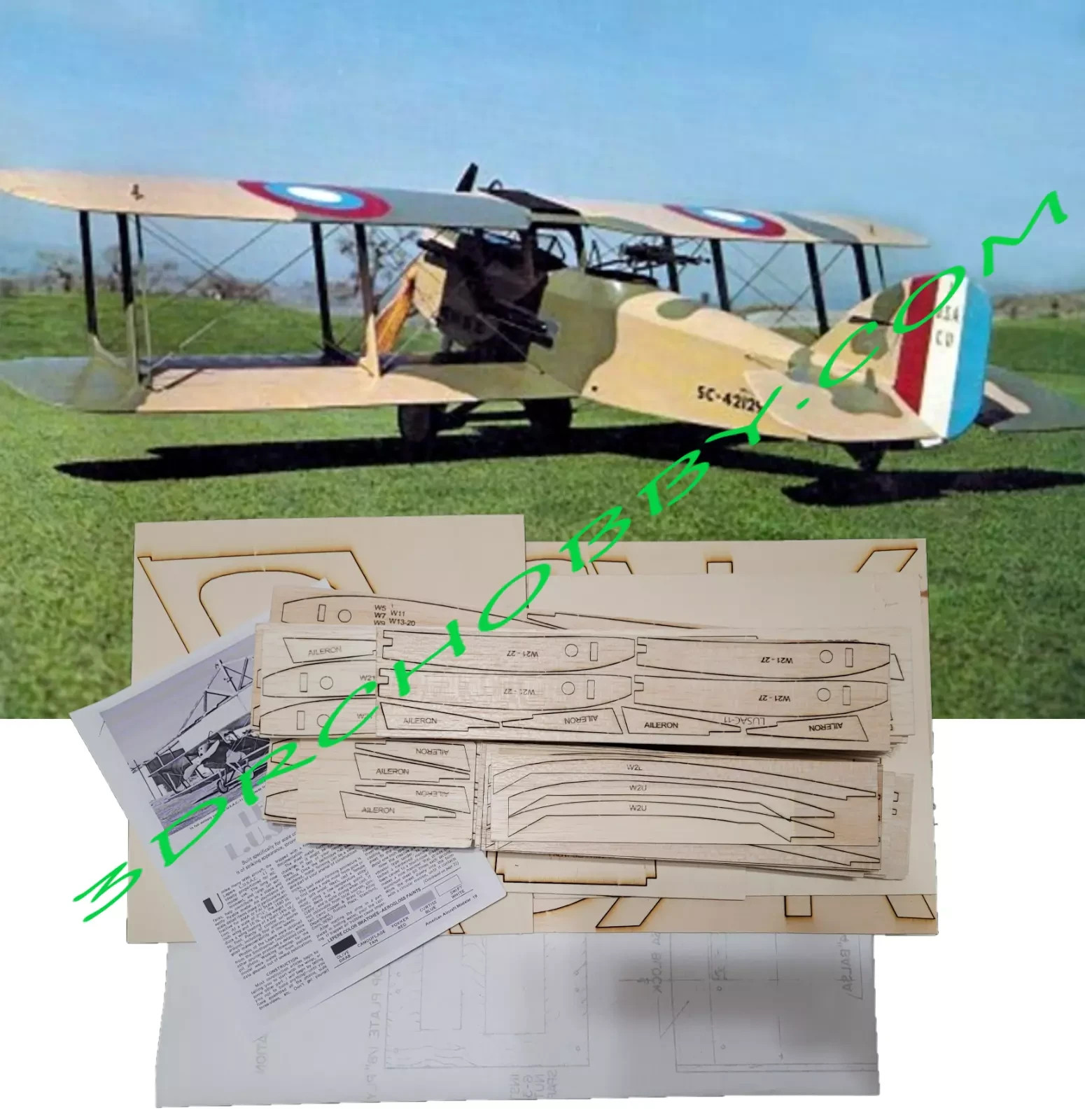 Packard Lepere LUSAC 11 78" Wingspan R/C Airplane Laser Cut Balsa Ply Short Kit