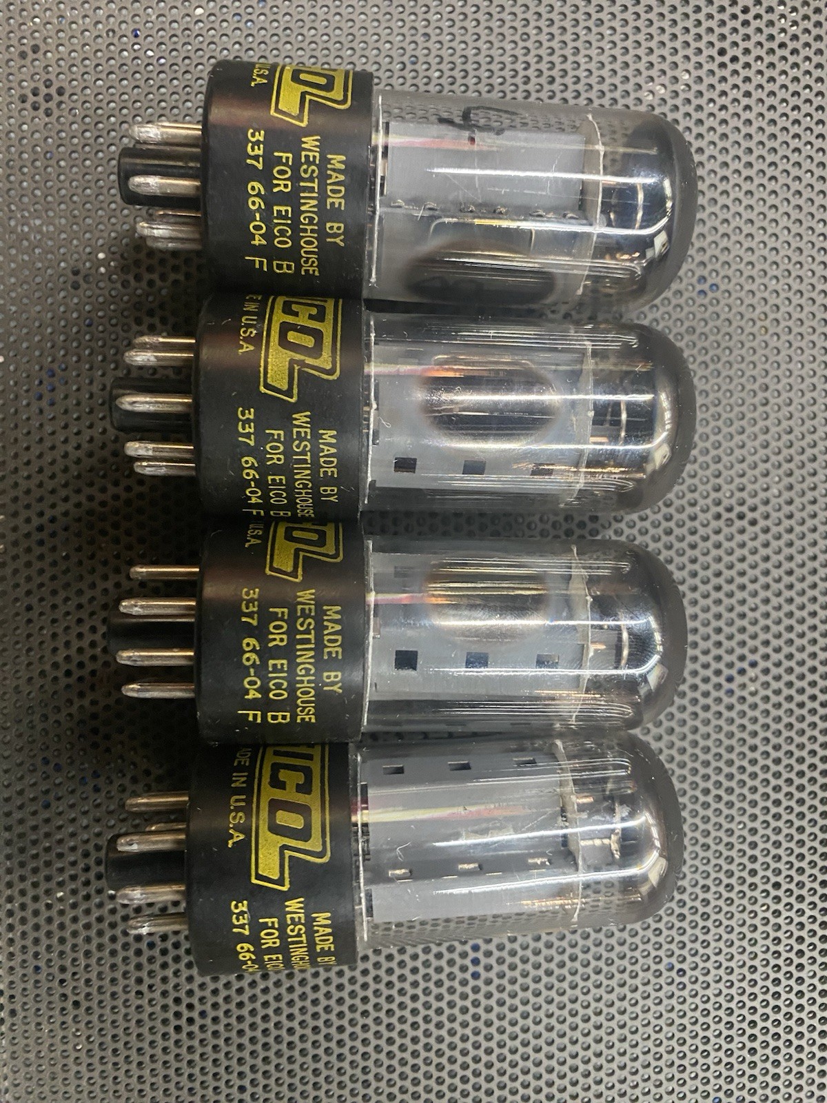 A set of matched Four Westinghouse/EICO 7591 tubes in great working condition