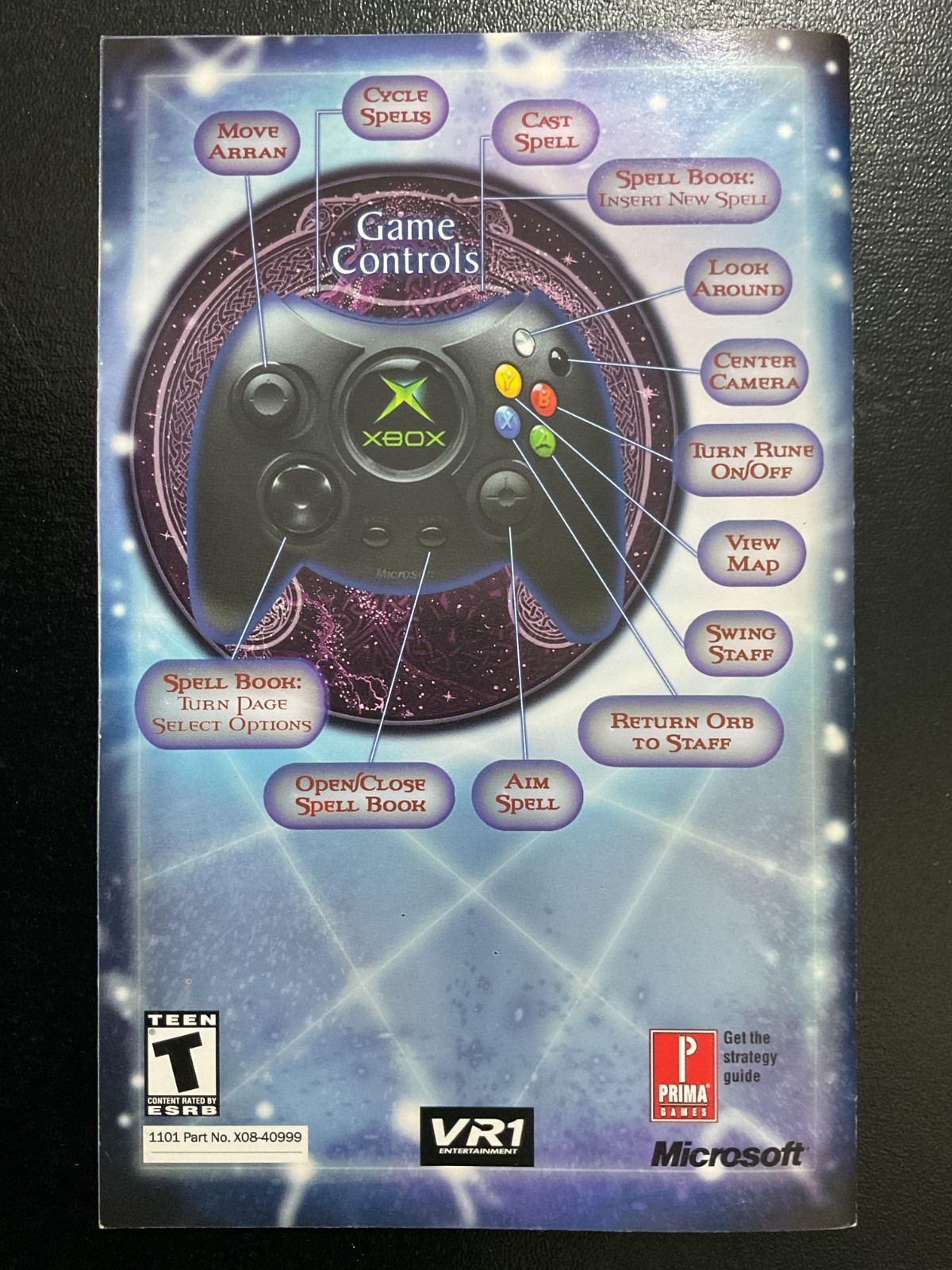 Nightcaster Microsoft Original XBOX Instruction Manual Only