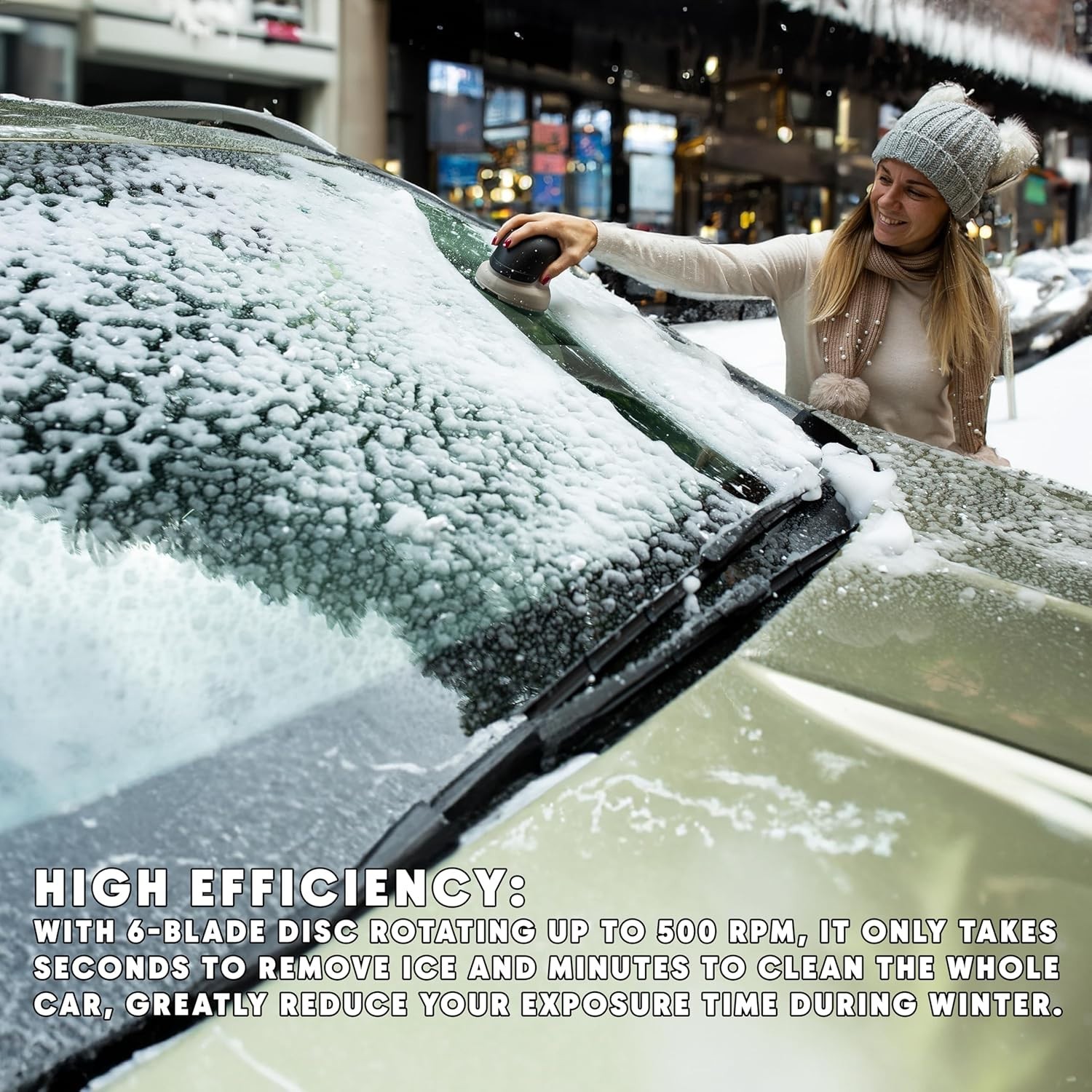 Electric Ice Scraper 3-in-1 Rechargeable Windshield Snow Brush 2 Pack