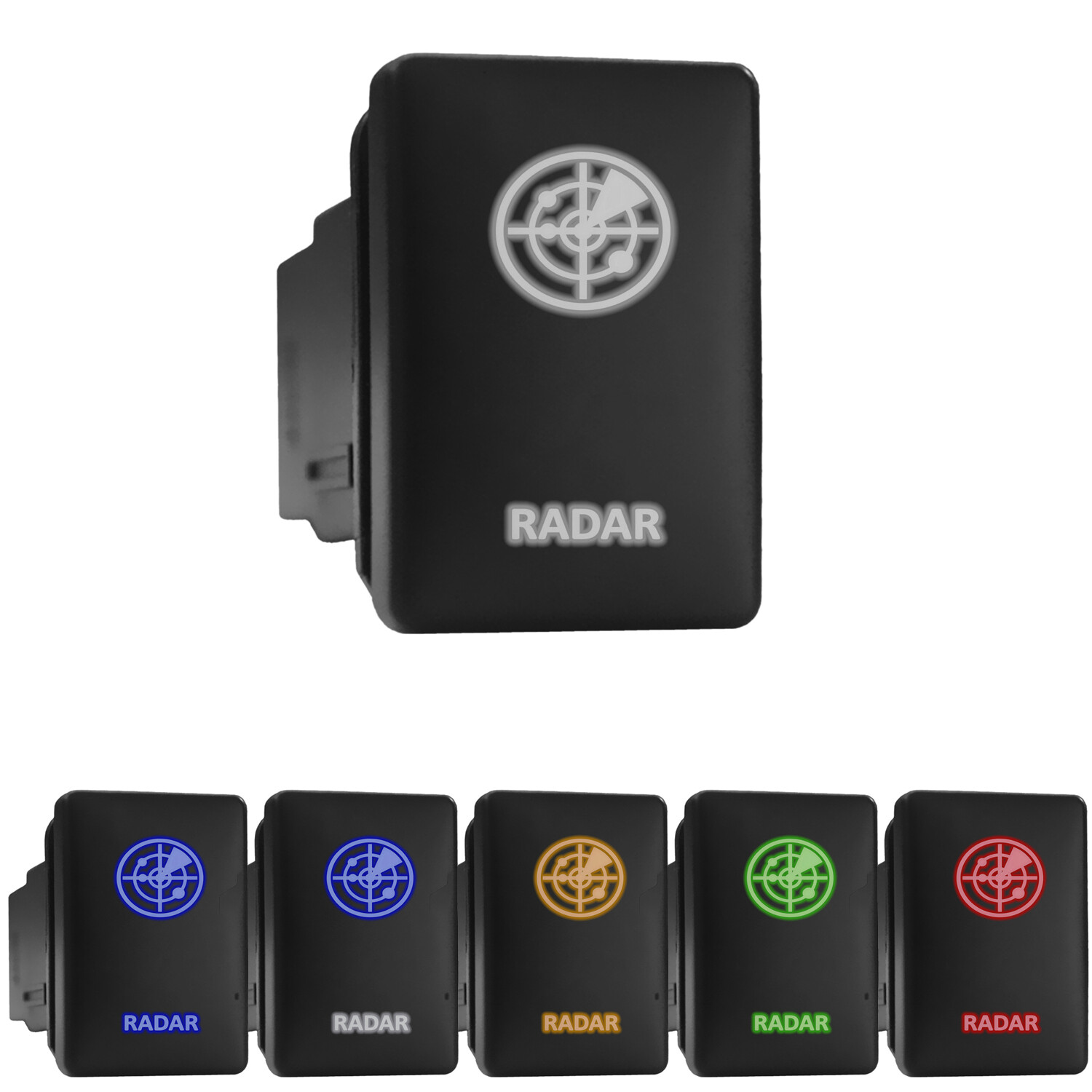 RADAR Symbol - LED Push Button Rocker Switch - Direct Replacement (Fit: TOYOTA)