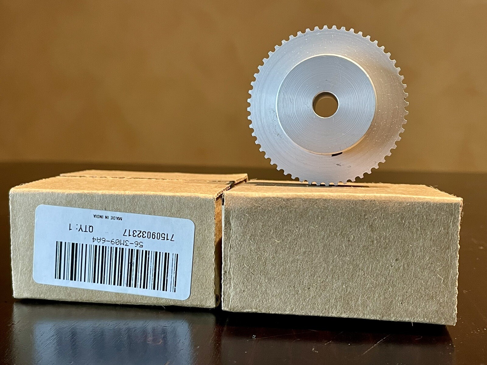 56-3M09-6A4, TIMING PULLEY  Aluminum, Clear Anodized. 2 PCS.