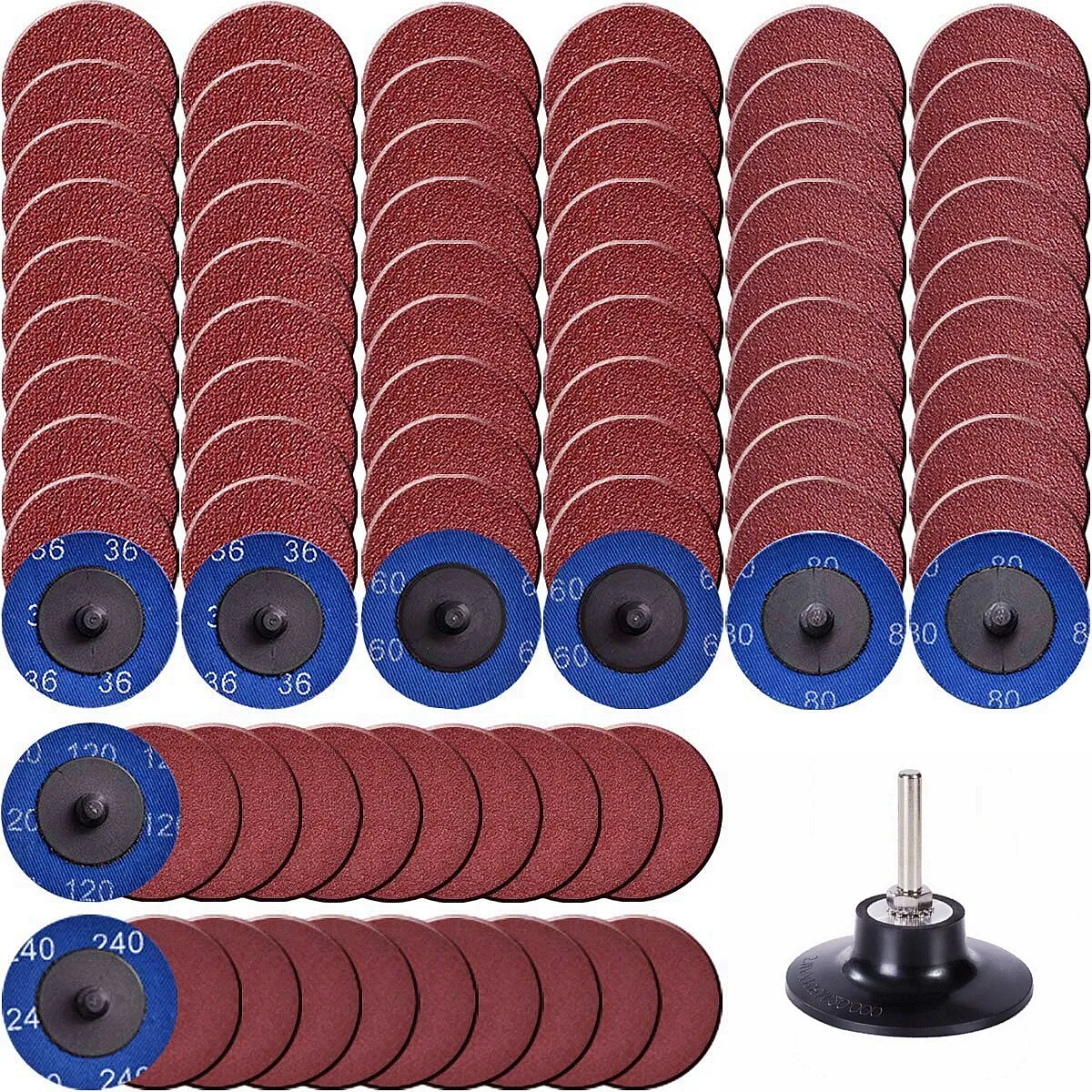 51x 2 inch 36 60 80 120 240 Grit Roll Lock Die Grinder Quick Change Sanding Disc