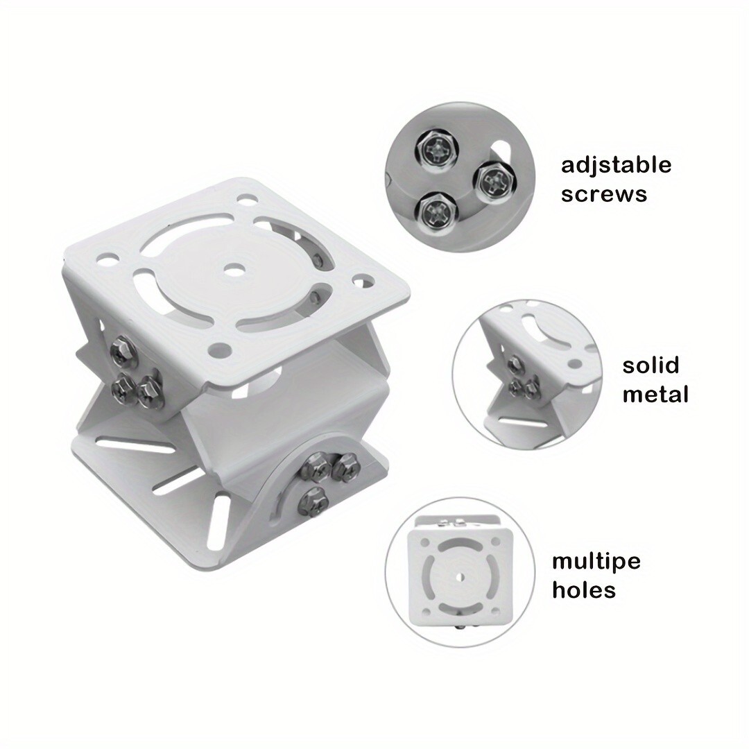 CCTV Security Camera 3-Axis Joint Mount, Metal Universal Joint Brack (White)
