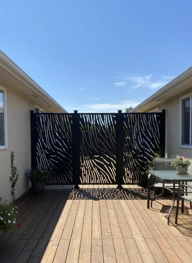 Laser Cut Aluminium Privacy Screen Panel | Wave Design | Modern Outdoor & Indoor