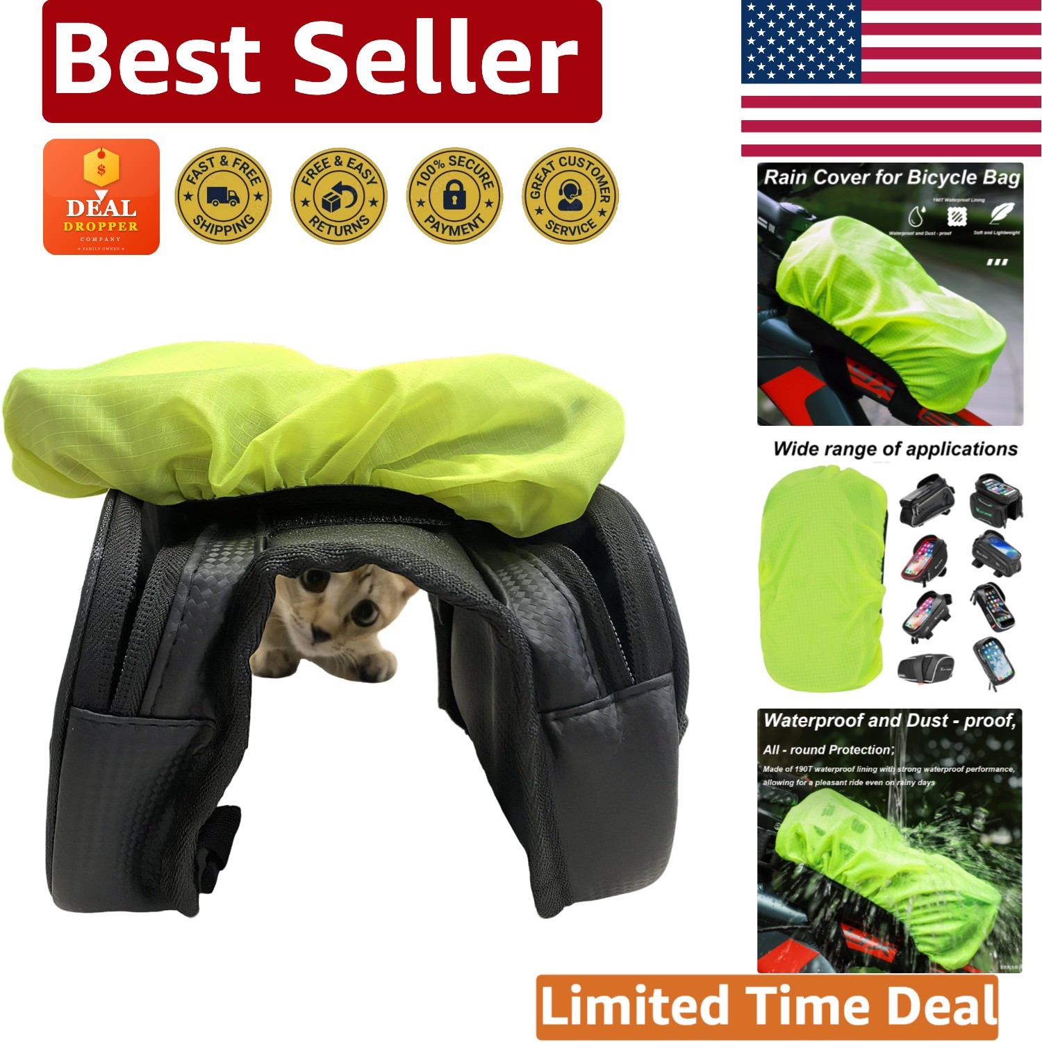 Durable 190t Waterproof Bike Bag Cover - Perfect for All Weather Cyclists
