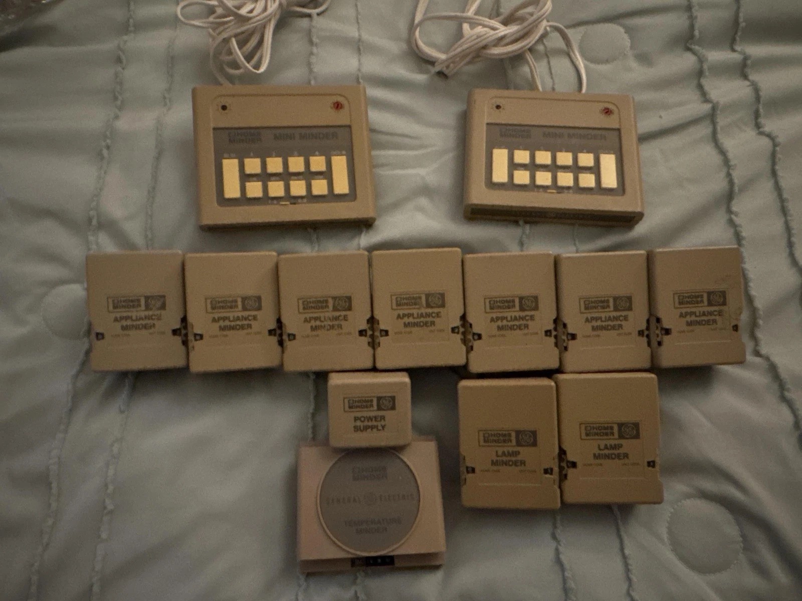 Vintage GE Home Minder X10 Beige Mini Minder Lamp Appliance Modules Lot 2HCA101