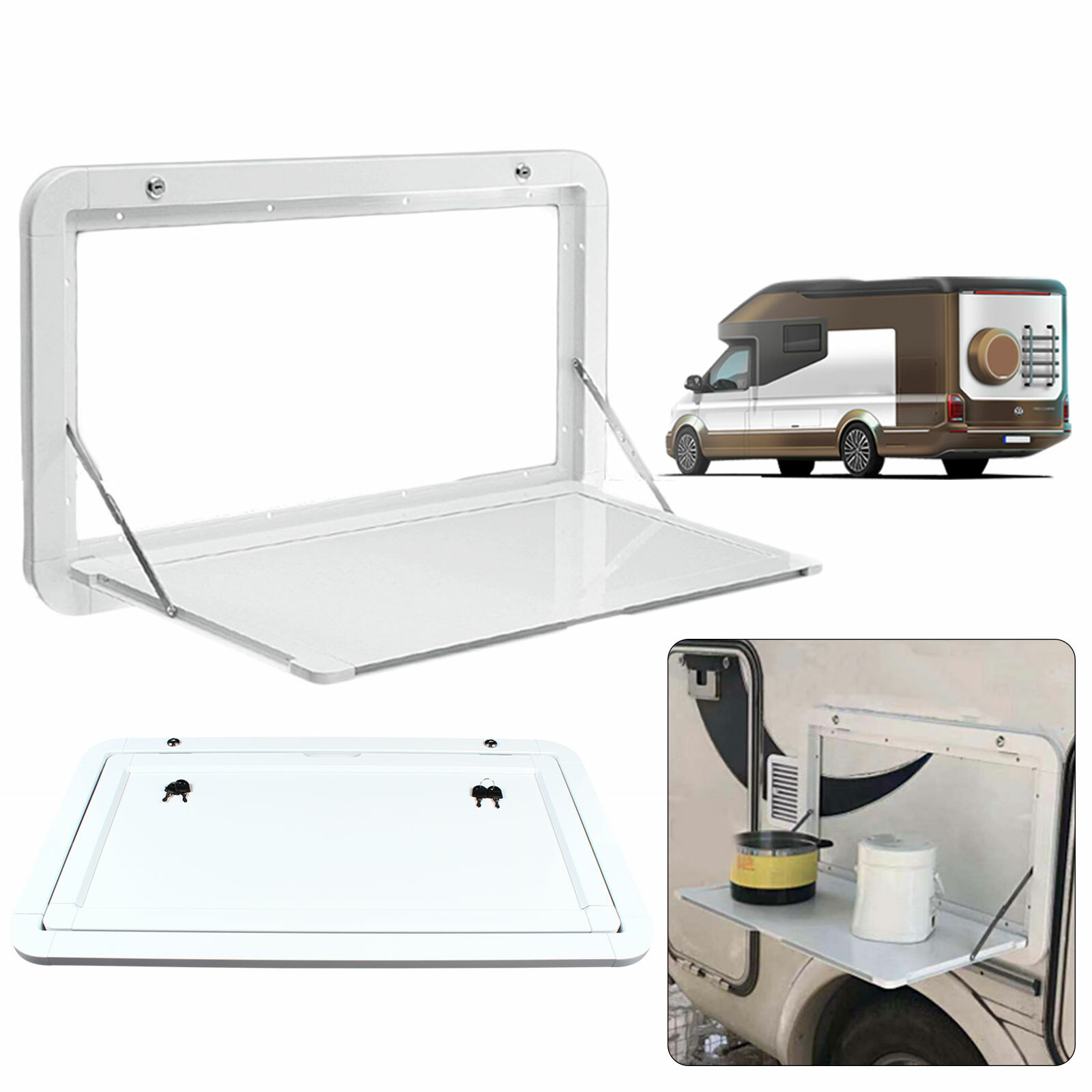 Caravan RV External Folding Wall Mount Table Camping Aluminum Alloy 800 x 450mm