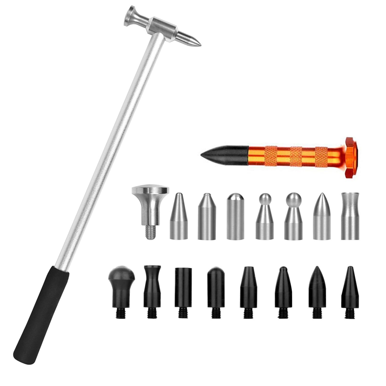 Paintless Dent Repair Tools Car Dent Removal Hammer Tap Down Tools w/ Tips