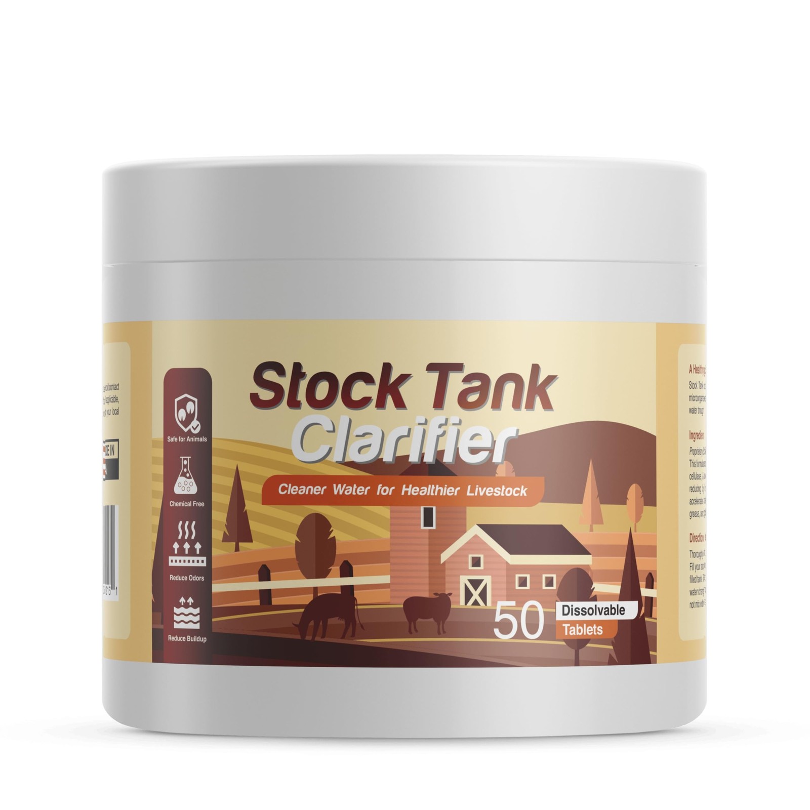 Stock Tank Clarifier - Improves Livestock Water by reducing buildup and Creat...