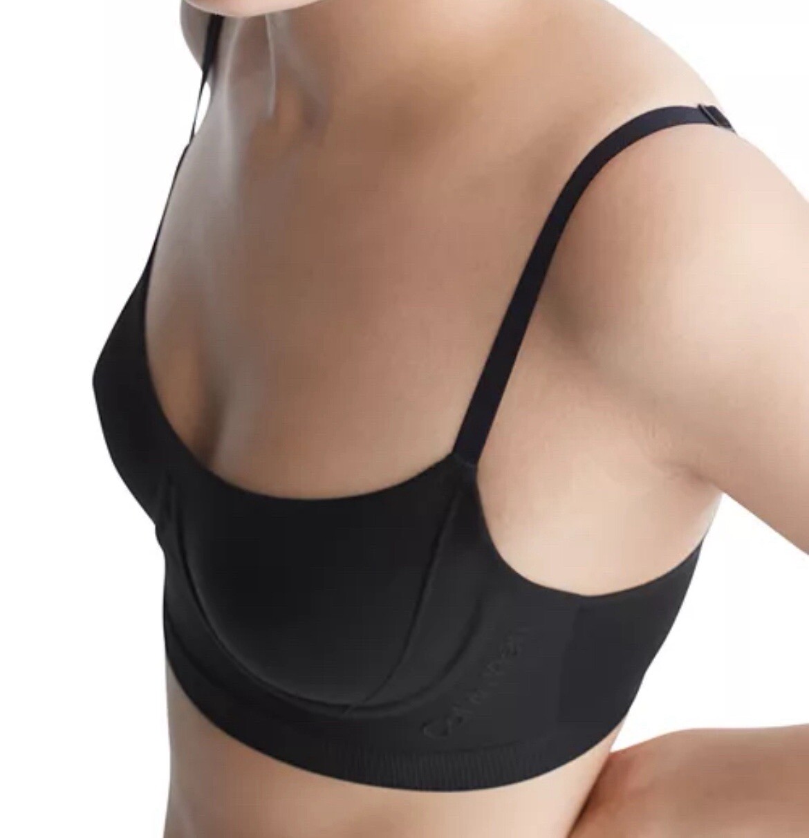 Calvin Klein Women's Bonded Flex Balconette Bralette QF6609, Black, Medium $52